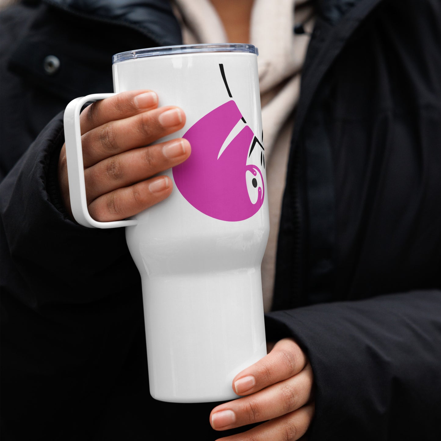 "Hanging Out" with my Travel mug with a handle
