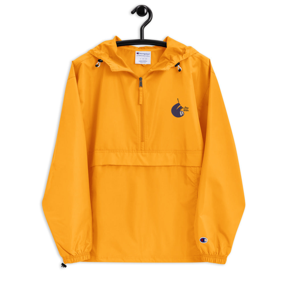 "Just Hanging in the Rain" Embroidered Champion Packable Jacket