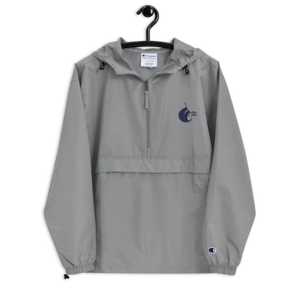 "Just Hanging in the Rain" Embroidered Champion Packable Jacket