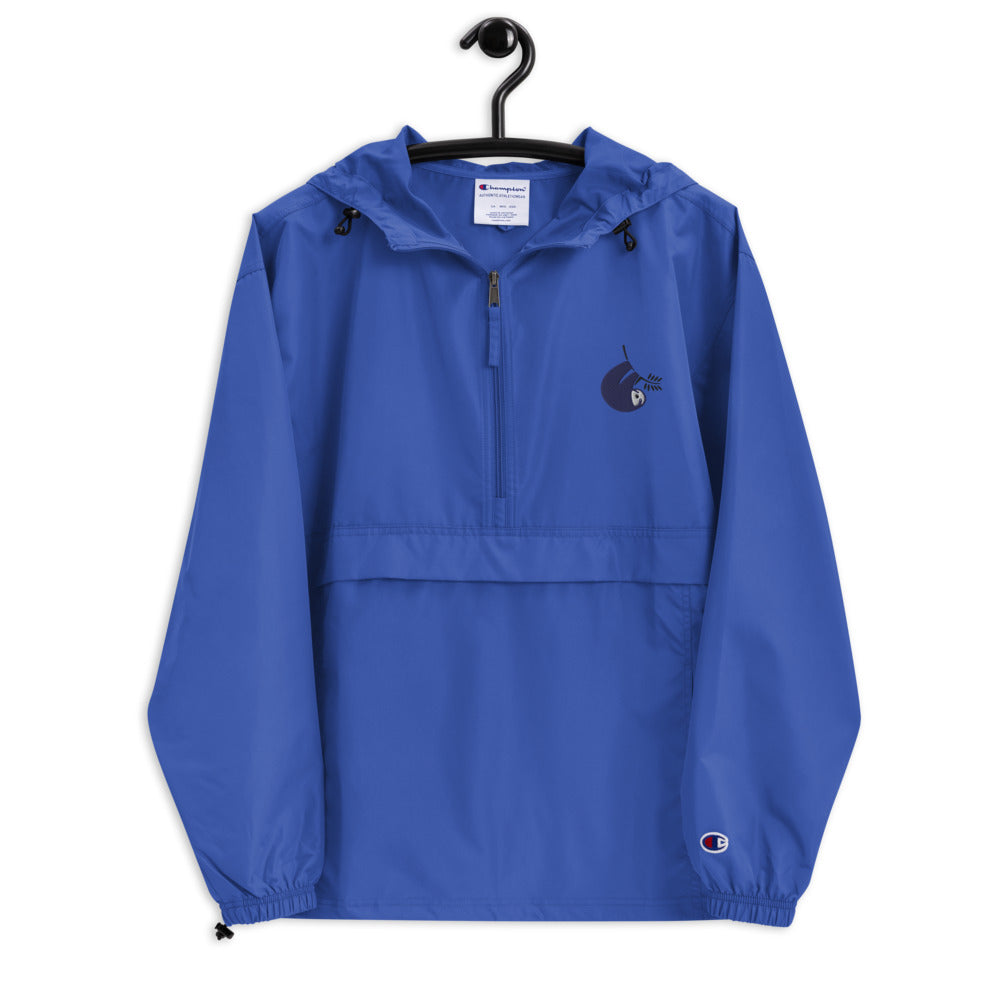 "Just Hanging in the Rain" Embroidered Champion Packable Jacket