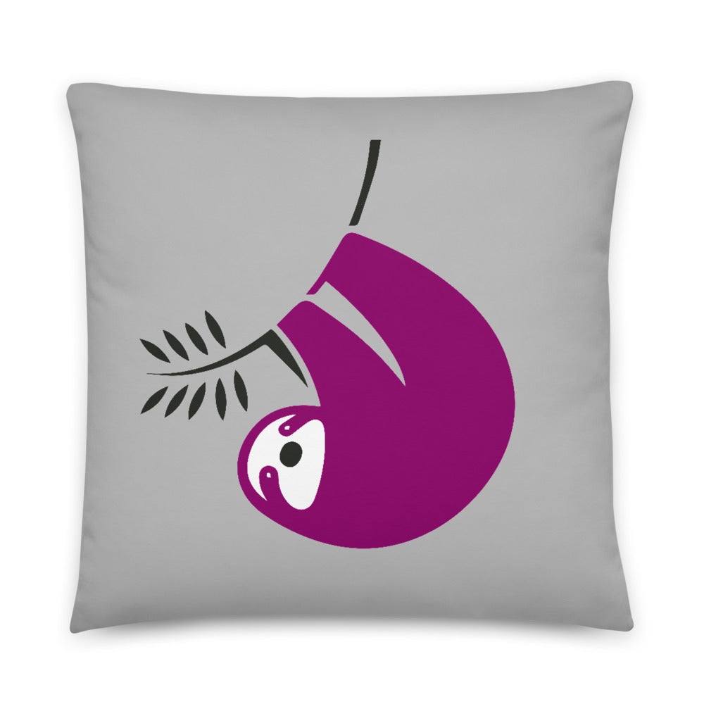 Purple Sloth Throw Pillow