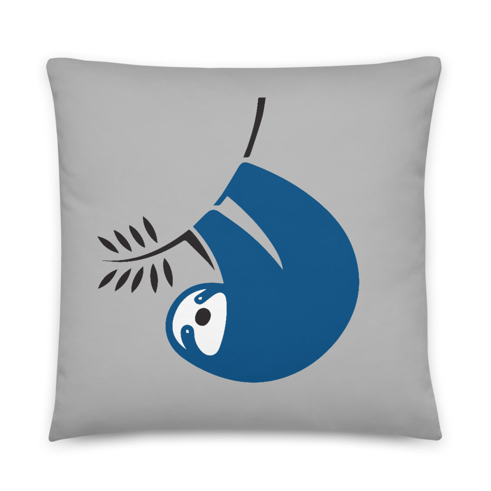 Blue Sloth Throw Pillow