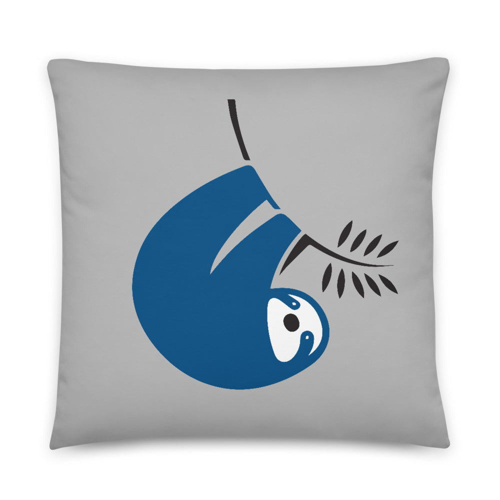 Blue Sloth Throw Pillow