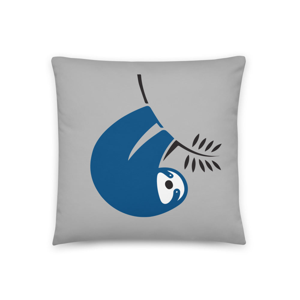 Blue Sloth Throw Pillow