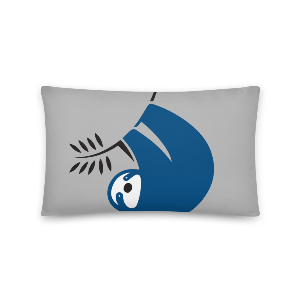 Blue Sloth Throw Pillow