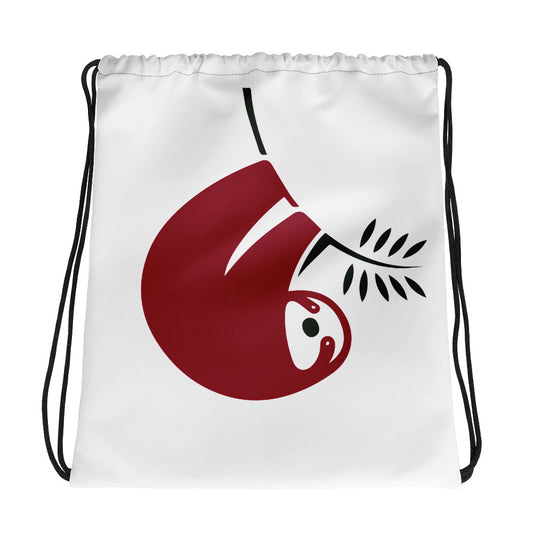 Red Sloth Drawstring bag