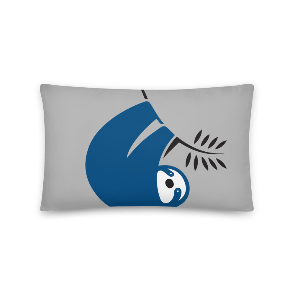 Blue Sloth Throw Pillow