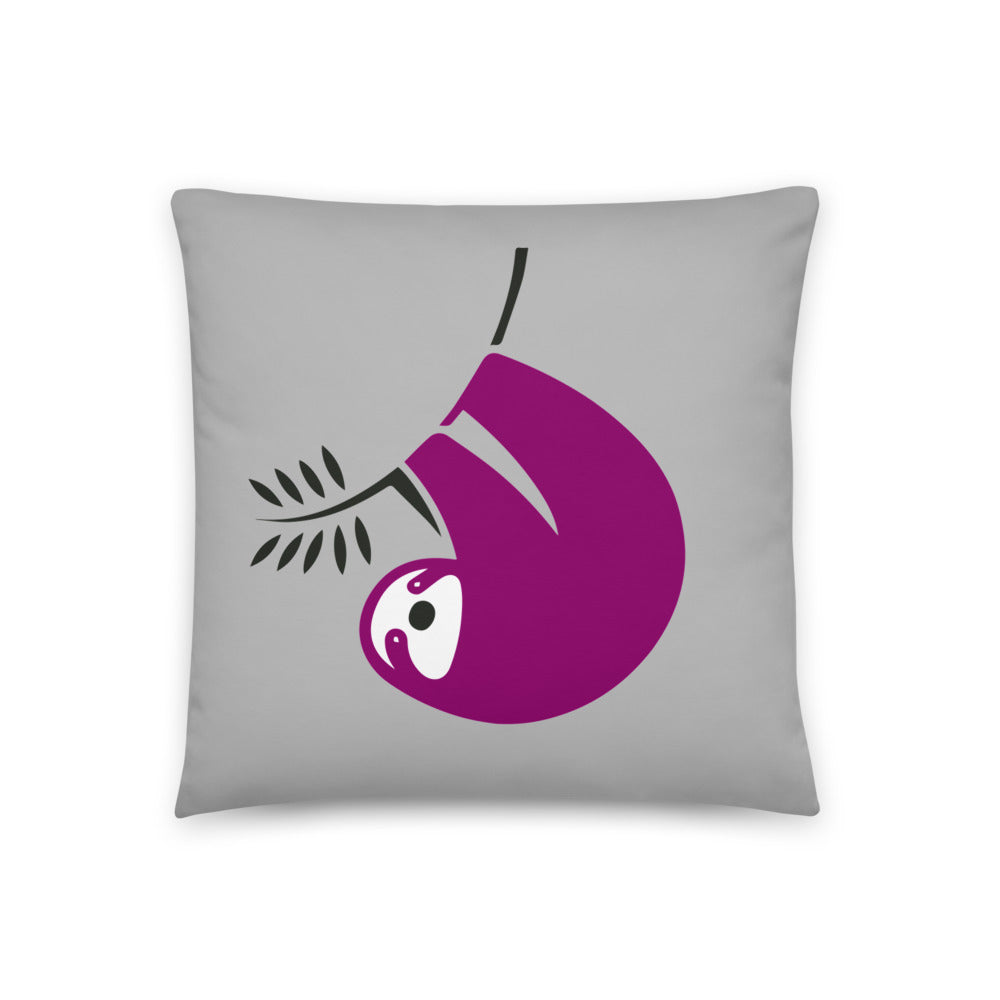 Purple Sloth Throw Pillow