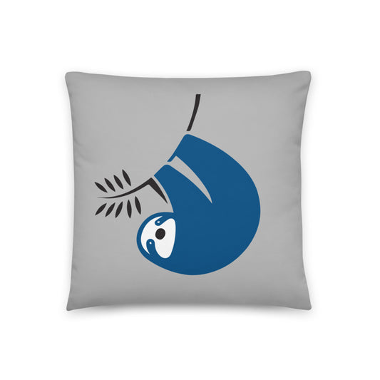 Blue Sloth Throw Pillow