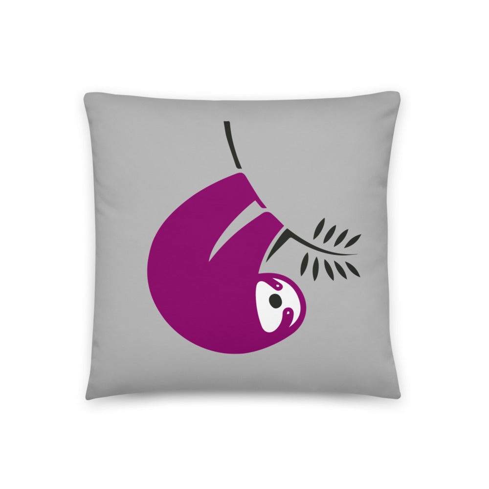 Purple Sloth Throw Pillow